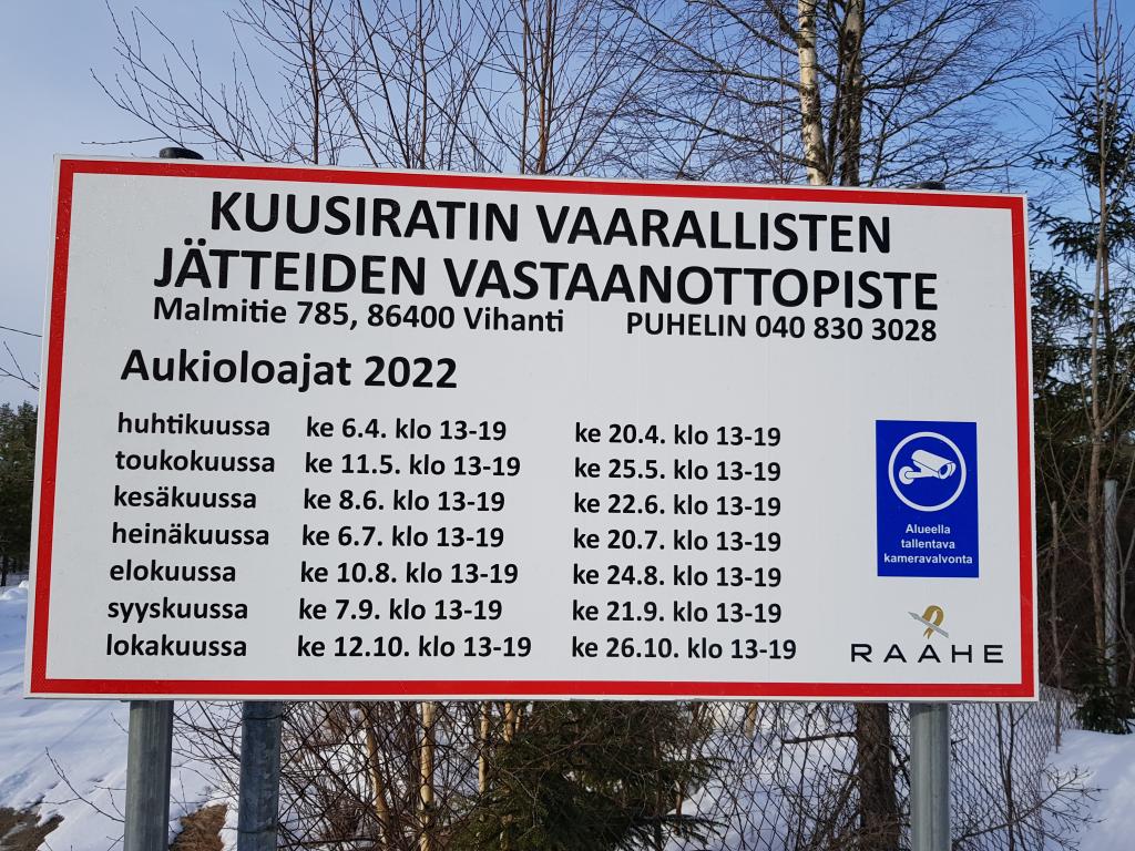 Kuusiratin vaarallisten jätteiden vastaanottopiste