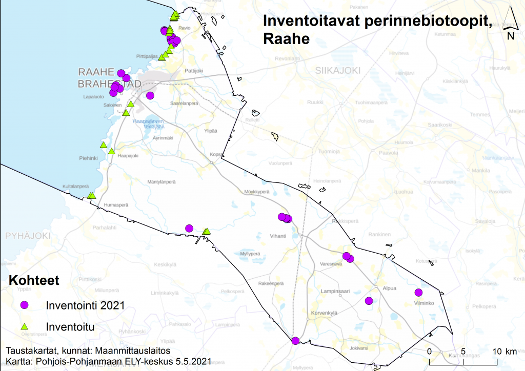 Perinnebiotooppikartoitukset 2021, Raahe