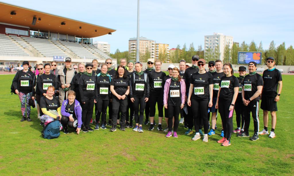 Raahen kaupungin henkilöstön joukkue Terwamaratonilla 2024. Kuva: Anne Nikula