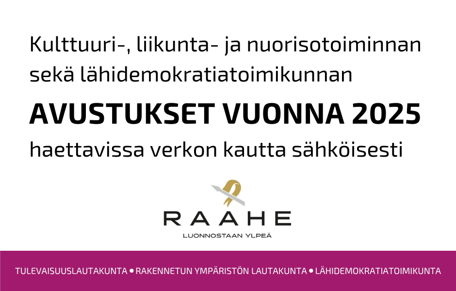 Kulttuuri-, liikunta- ja nuorisotoiminnan sekä lähidemokratiatoimikunnan avustukset vuonna 2025 haettavissa verkon kautta sähköisesti.