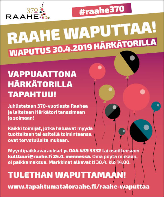 Raahe waputtaa juliste.