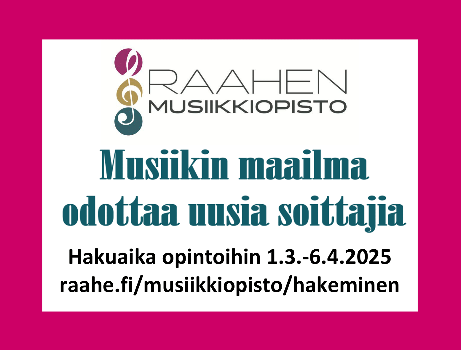 Musiikkiopistoon hakeminen