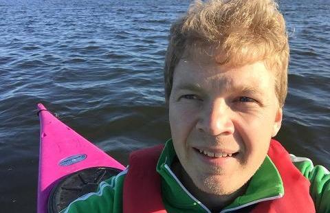 Hannu at sea kayaking.